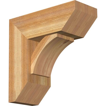 Ekena Millwork Thorton Slat Rough Sawn Bracket w/ Offset Brace, Western Red Cedar, 8"W x 20"D x 20"H BKT0806X20X20THR06RWR